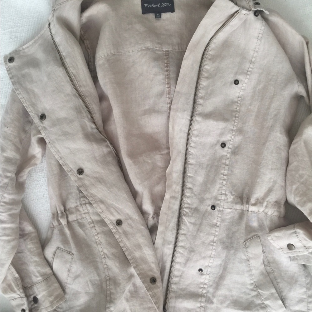 NWOT Michael Stars Linen Hooded Jacket Coat XS - Picture 9 of 16